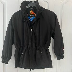 VTG Obermeyer Zinnia Jacket Hooded womens jacket size 10 Black Full Zip